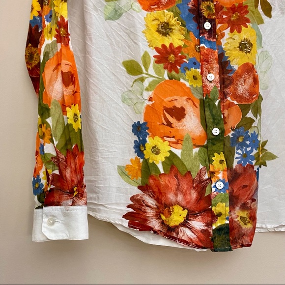 SEZANE Pierro Button Up Shirt Spring Flower Print - Picture 6 of 8